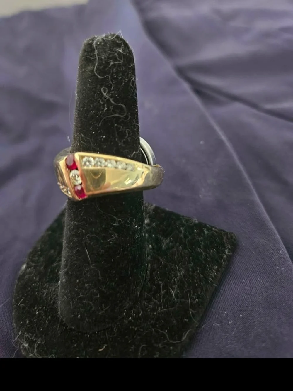 14k Mens Natural  Ruby and Diamond Ring.